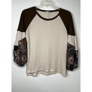 Umgee USA‎ Long Bishop Sleeve Boho Top Women's Small